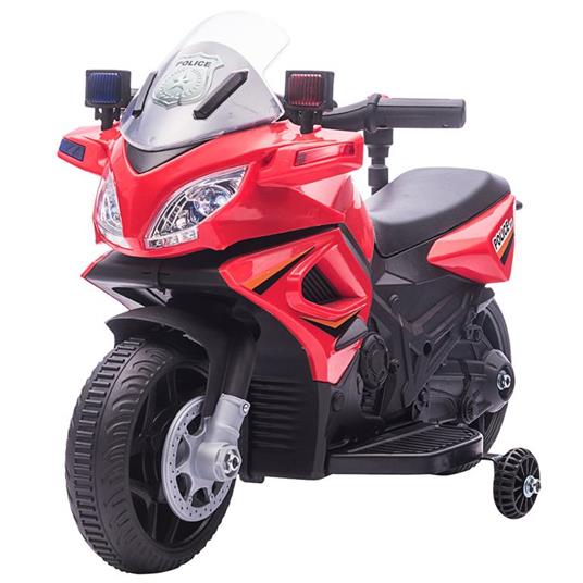 HOMCOM Moto Elettrica per Bambini con Sirena della Polizia e Fari, Velocità  3km/h e Batteria 6V Ricaricabile, 69x39x43cm, Rosso - HomCom - Elettriche -  Giocattoli | IBS