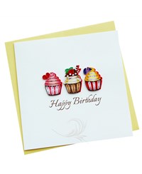 Biglietto auguri mini Origamo Quilling Cupcake 