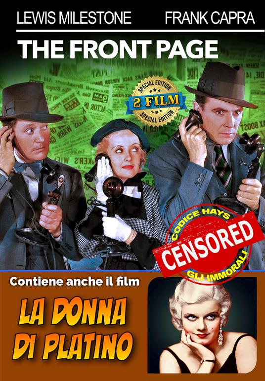 The Front page - Donna di platino (DVD) di Frank Capra,Lewis Milestone - DVD
