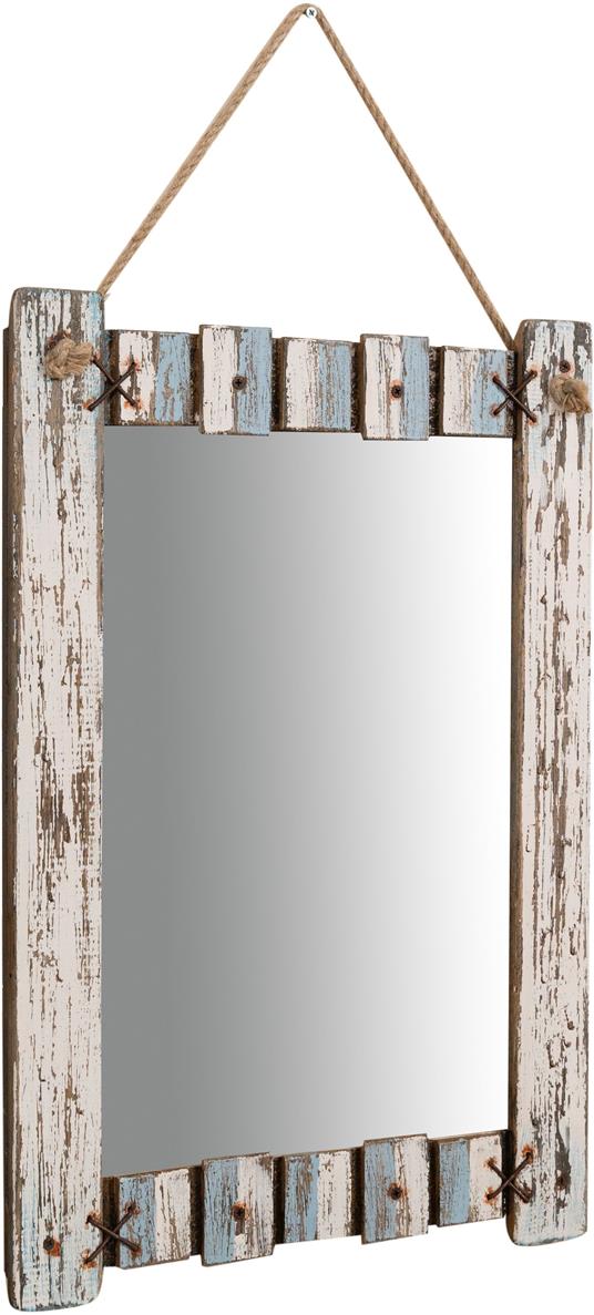 Specchio vintage da parete 64x42x3 cm Specchio da parete in legno massello con  corda Specchio bagno e specchio camera da letto - Biscottini - Idee regalo  | IBS