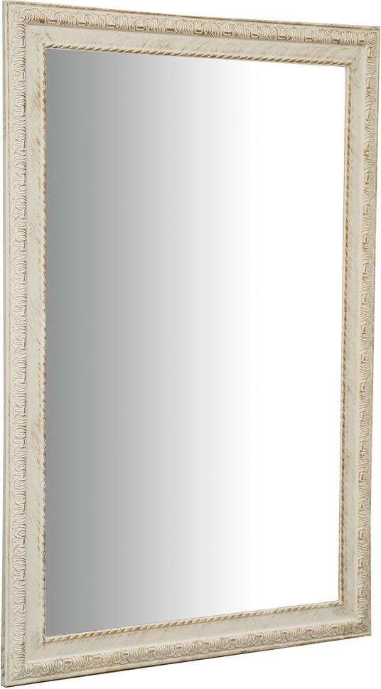 Specchio Specchiera da Parete e Appendere e appendere verticale e  orizzontale finitura bianco anticato.