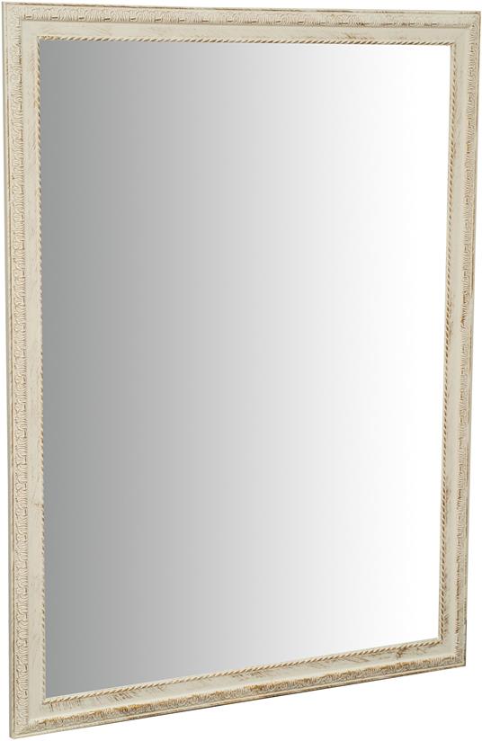 Specchio Specchiera da parete e appendere verticale/orizzontale  L90xPR4xH120 cm finitura bianco anticato
