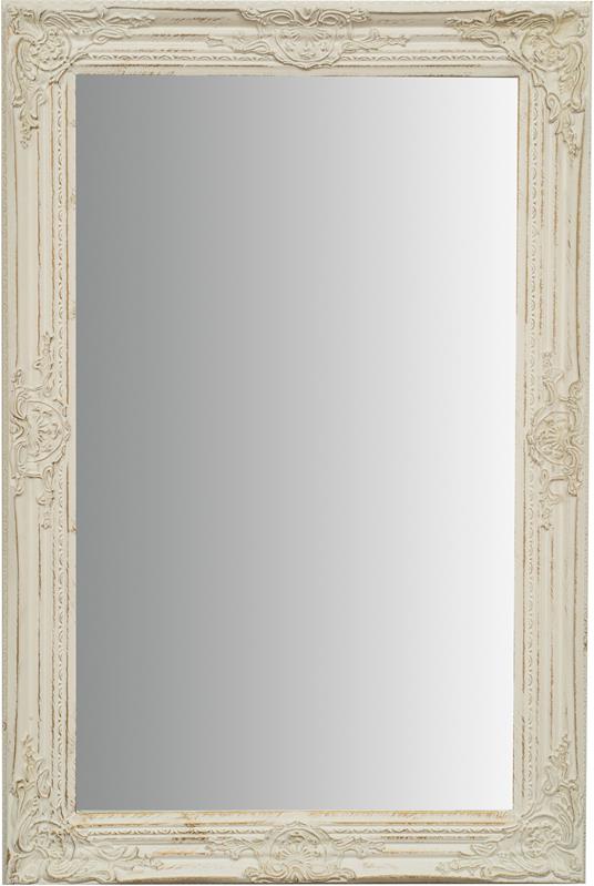 Specchio vintage da parete 90x60x4 cm Made in Italy Specchio shabby bianco  anticato Specchiera bagno a muro Cornice bianca - Biscottini - Idee regalo