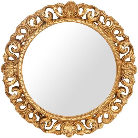 specchio ingresso cornice barocco oro 62x62 cm Made in Italy