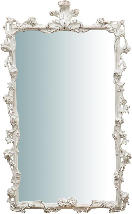 Specchio Specchiera da Parete e Appendere IN LEGNO FINITURA BIANCO ANTICATO  L59XPR6XH98 cm Made in Italy