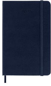 Agenda giornaliera 12 mesi, 2025 Moleskine, Pocket, Copertina rigida, Blu zaffiro - 9 x 14 cm