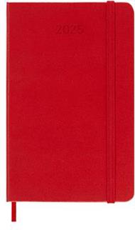 Agenda giornaliera 12 mesi, 2025 Moleskine, Pocket, Copertina rigida, Rosso scarlatto - 9 x 14 cm