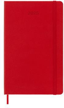 Agenda settimanale con spazio per note 12 mesi, 2025 Moleskine, Large, Copertina rigida, Rosso scarlatto - 13 x 21 cm