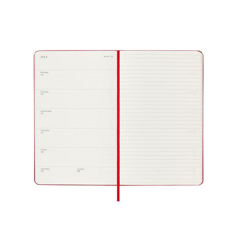 Agenda settimanale con spazio per note 12 mesi, 2025 Moleskine, Large, Copertina rigida, Rosso scarlatto - 13 x 21 cm - 3