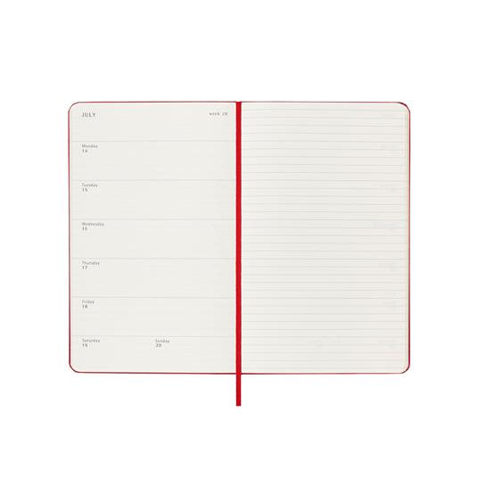 Agenda settimanale con spazio per note 12 mesi, 2025 Moleskine, Large, Copertina rigida, Rosso scarlatto - 13 x 21 cm - 3