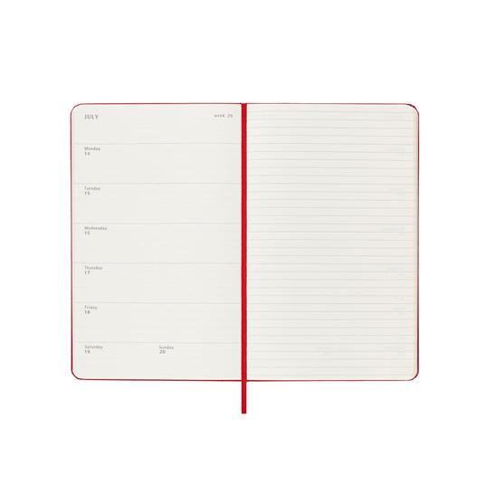 Agenda settimanale con spazio per note 18 mesi, 2024-2025 Moleskine, Large, Copertina rigida, Rosso scarlatto - 13 x 21 cm - 3