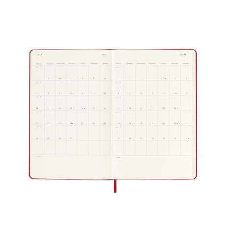 Agenda settimanale con spazio per note 18 mesi, 2024-2025 Moleskine, Large, Copertina rigida, Rosso scarlatto - 13 x 21 cm - 4