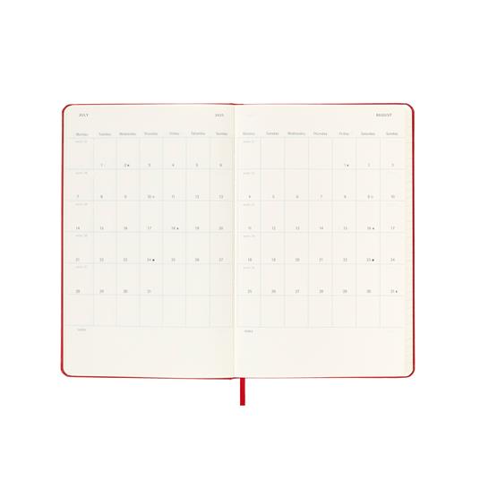 Agenda settimanale con spazio per note 18 mesi, 2024-2025 Moleskine, Large, Copertina rigida, Rosso scarlatto - 13 x 21 cm - 4