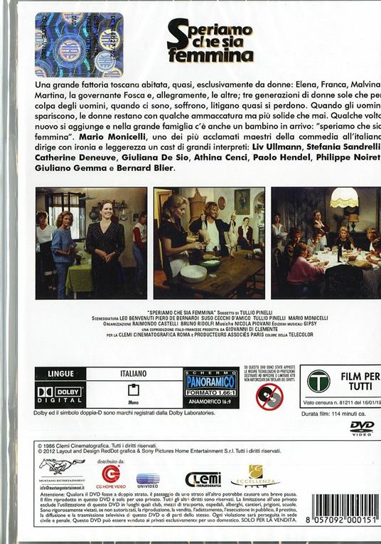 Speriamo che sia femmina di Mario Monicelli - DVD - 2