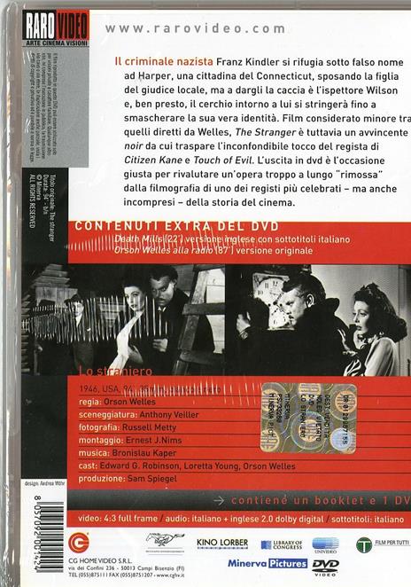 Lo straniero. The Stranger - DVD - Film di Orson Welles Giallo | IBS