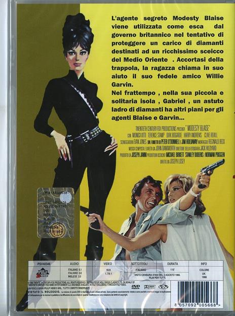 Modesty Blaise, la bellissima che uccide di Joseph Losey - DVD - 2