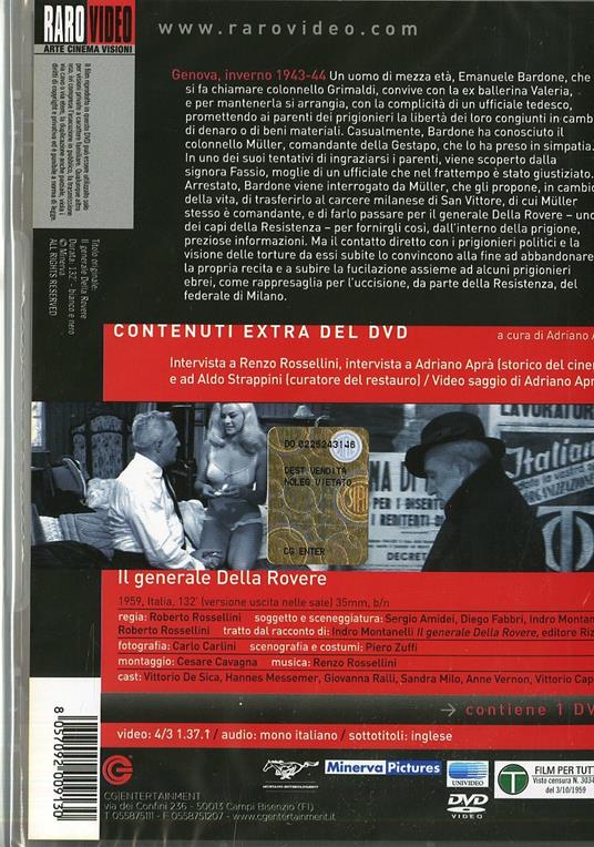 Il generale Della Rovere - DVD - Film di Roberto Rossellini Drammatico | IBS