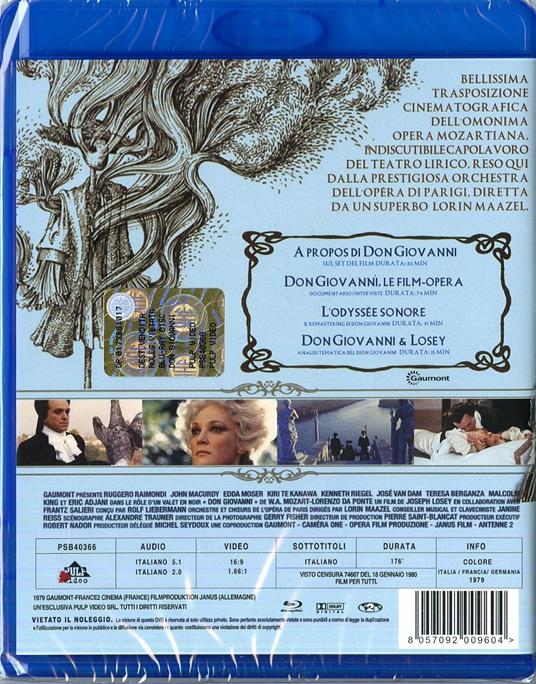 Don Giovanni - Blu-ray - Film di Joseph Losey Musicale | IBS