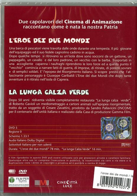 L'eroe dei due mondi. La lunga calza verde (DVD) - DVD - Film di Roberto  Gavioli , Guido Manuli Animazione | IBS