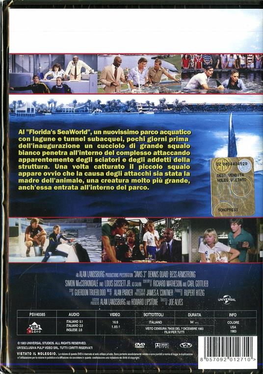 Lo squalo 3 di Joe Alves - DVD - 2