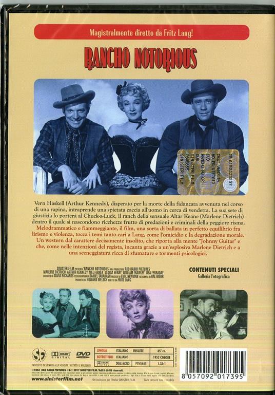 Rancho notorious di Fritz Lang - DVD - 2