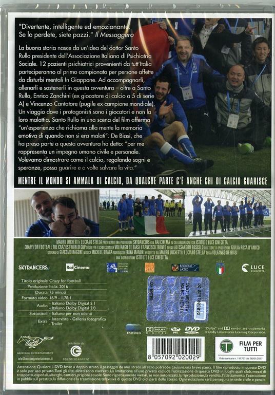 Crazy for Football (DVD) - DVD - Film di Volfango De Biasi , Francesco  Trento Documentario | IBS