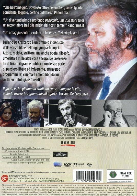 Così parlò De Crescenzo di Antonio Napoli,Serena Corvaglia - DVD - 2