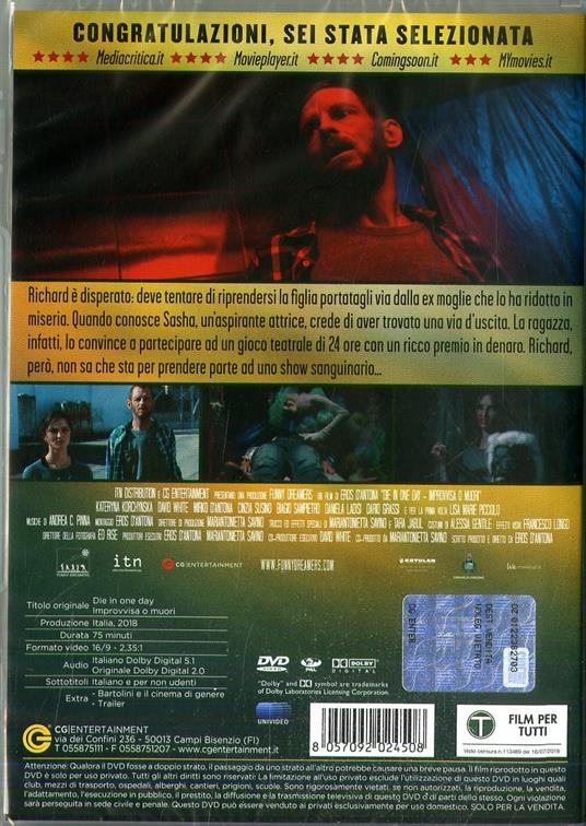 Die in One Day (DVD) di Eros D'Antona - DVD - 2