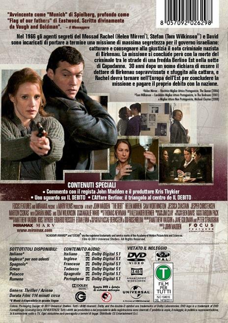 Il debito (DVD) di John Madden - DVD - 2