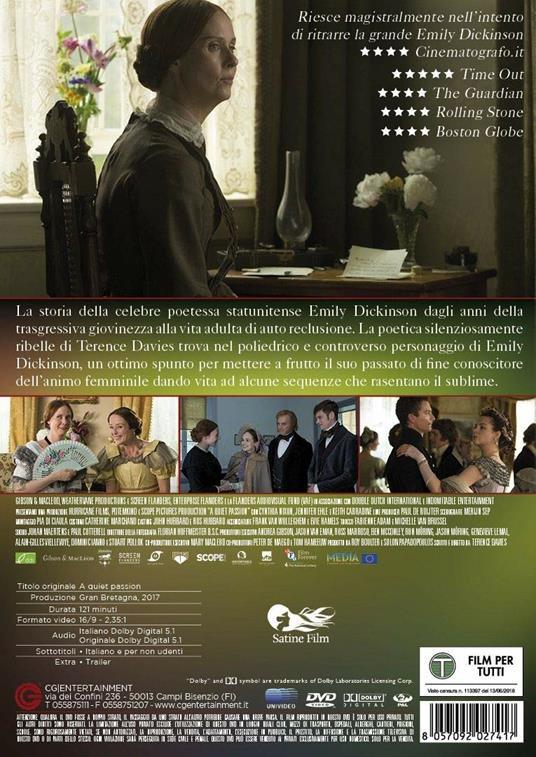 A Quiet Passion (DVD) - DVD - Film di Terence Davies Drammatico | IBS