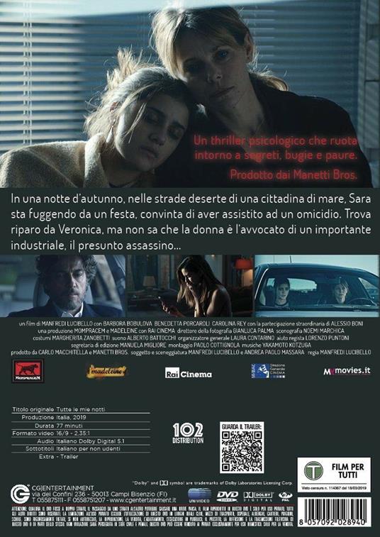 Tutte le mie notti (DVD) di Manfredi Lucibello - DVD - 2