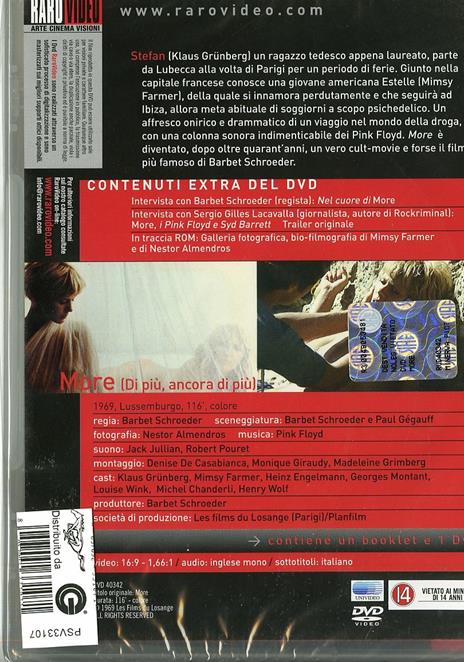 More. Di più, ancora di più di Barbet Schroeder - DVD - 2