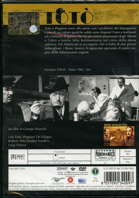 Totò e Peppino divisi a Berlino di Giorgio Bianchi - DVD - 2