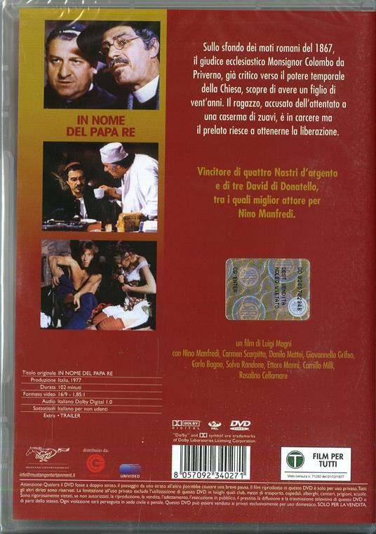 In nome del Papa Re - DVD - Film di Luigi Magni Drammatico | IBS