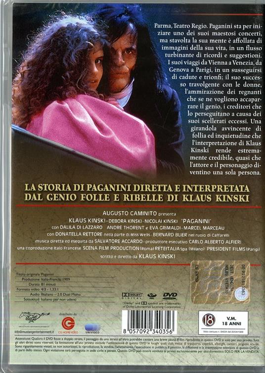 Paganini - DVD - Film di Klaus Kinski Drammatico | IBS