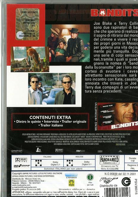 Bandits di Barry Levinson - DVD - 2