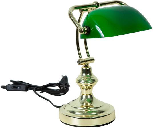 Lampada da scrivania verde vintage 24x19x19 cm Lampada scrivania vintage in  ottone e vetro Lampada da tavolo vintage retrò - Biscottini - Casa e Cucina  | IBS