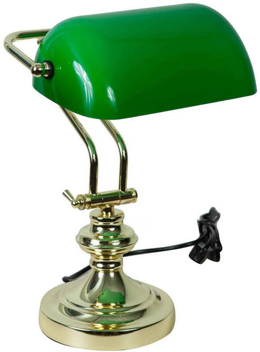 Lampada da scrivania verde vintage 37x26,5x22 cm Lampada scrivania vintage  in ottone e vetro Lampada da tavolo vintage retrò - Biscottini - Casa e  Cucina | IBS