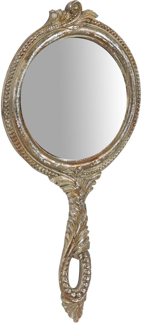 Specchio con manico vintage 39x19 cm Specchio da trucco con manico Specchio  da tavolo vintage - Biscottini - Idee regalo | IBS