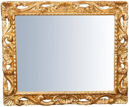 Specchio Specchiera da Parete e Appendere verticale/orizzontale in legno  finitura foglia oro anticato L94xPR6,5xH114 cm Made in - Biscottini - Idee  regalo