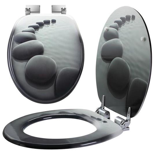 Copriwater Universale con Stampa Pietre Zen Copri Tavoletta WC Bagno Legno  MDF - Bakaji - Idee regalo | IBS