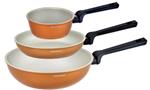 Wecook Khalma Set 3 Padelle Induzione 18-22-24cm Alluminio, Antiaderente  Pietra senza PFOA Nero - Wecook - Idee regalo