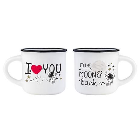 Tazzine da caffè Luna Legami Espresso for Two Coffee Mug To the Moon & Back. Set 2 tazzine