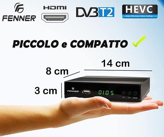 Decoder DVB-T2 HD 1080p SINTONIZZAZIONE AUTOMATICA Digitale terrestre Nuova  Generazione HDMI HEVC Main 10 Bit H265 riceve TUTTI i canali  gratuiti,USB,SCART,ETHERNET (GX2 (CON Tasti sul display)) - R MOVE - TV e