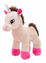 Unicorno Beige In Piedi In Peluche Morbido 32 Cm