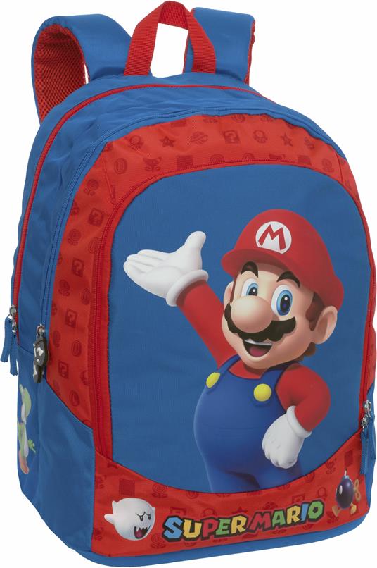 Zaino organizzato Super Mario - 32x43x23 cm - Panini - Cartoleria