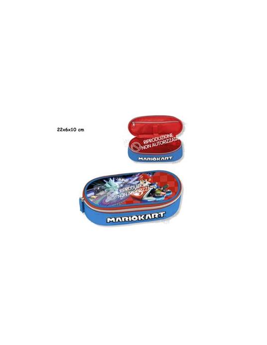 Astuccio ovale Super Mario Kart blu e rosso 22-23