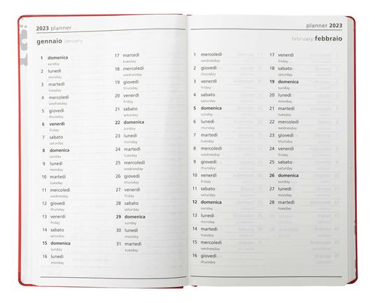 Agenda giornaliera 2023, 12 mesi, Large, WWF, rosso - 6