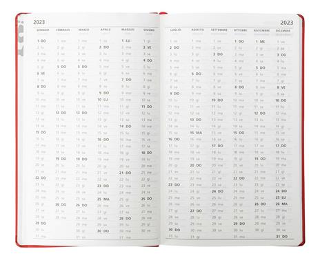 Agenda settimanale Panini 2023, 12 mesi, Large, WWF, rosso - 13 x 21 cm - 5