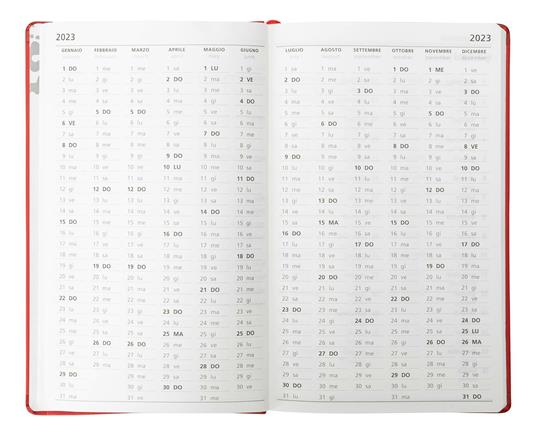 Agenda settimanale Panini 2023, 12 mesi, Large, WWF, rosso - 13 x 21 cm - 5